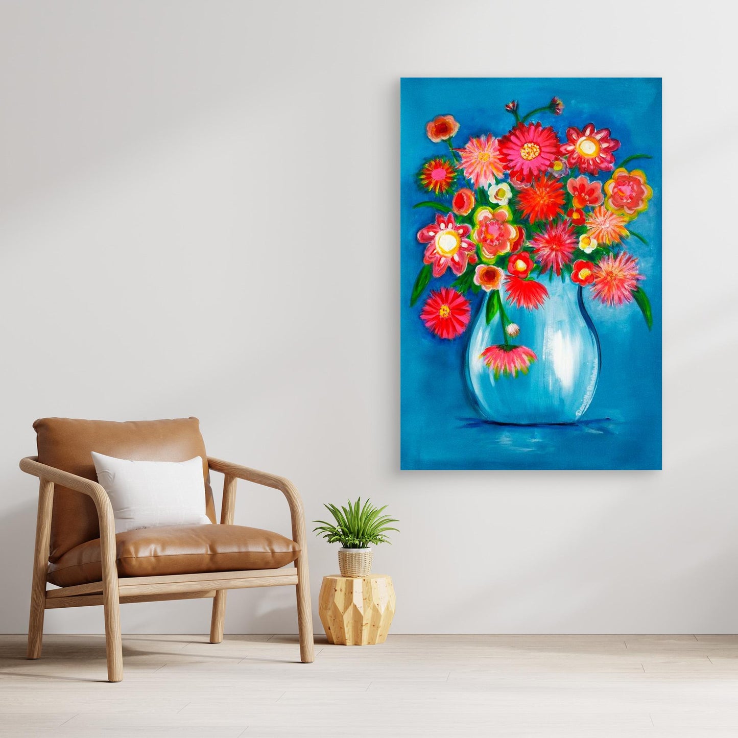 Fine art canvas print – Explosie van kleur – I love Dahlia's – Danielle Ducheine