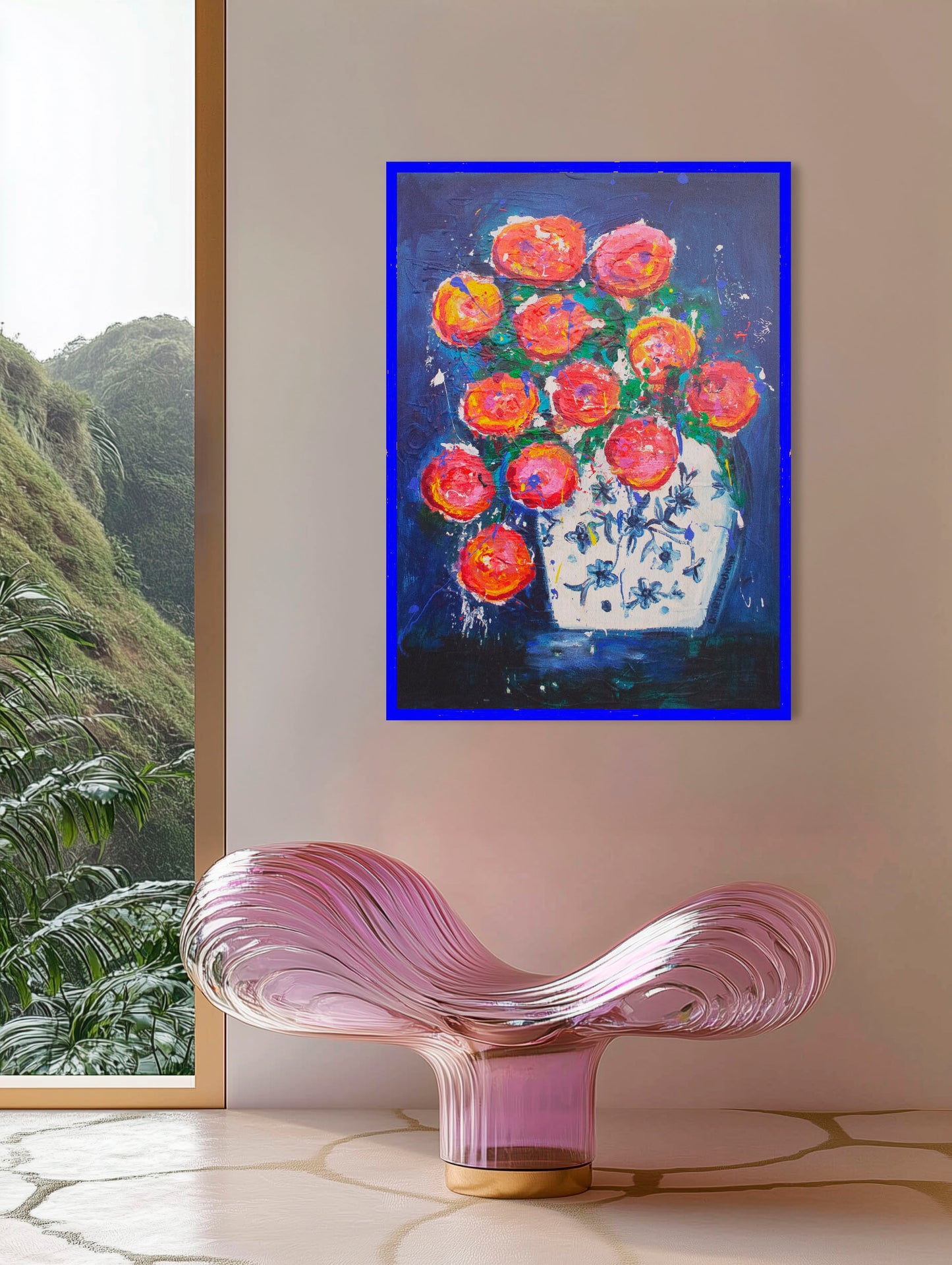 Origineel schilderij – kleurrijk expressief bloemenschilderij – Hollands Trots in Bloei – Danielle Ducheine