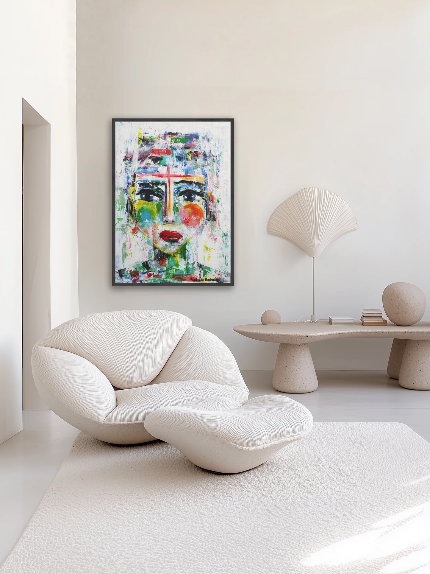 Origineel schilderij – kleurrijk expressief portret – Krachtige vrouw ontwaakt – Danielle Ducheine