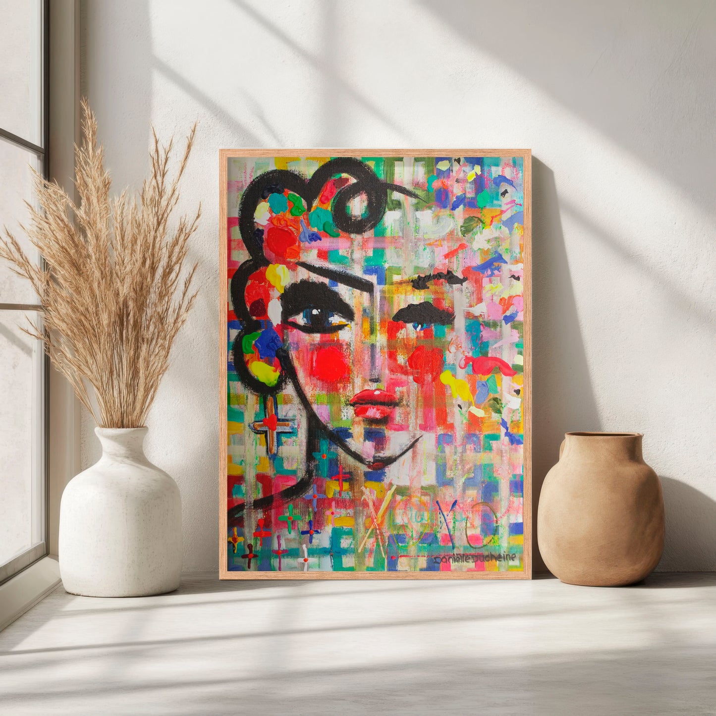 Origineel schilderij – kleurrijk expressief portret – Let it Go – Danielle Ducheine