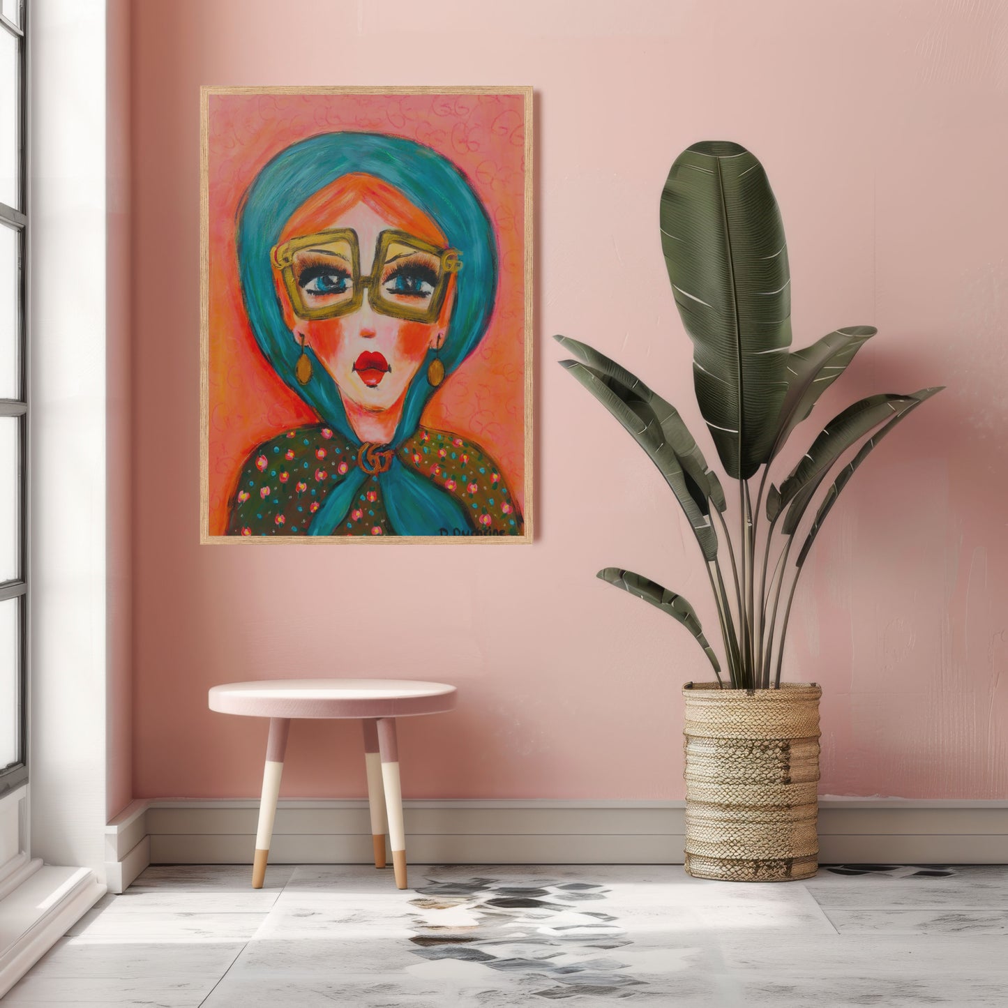 Origineel schilderij – kleurrijk expressief portret – Stijl met Lef – Danielle Ducheine