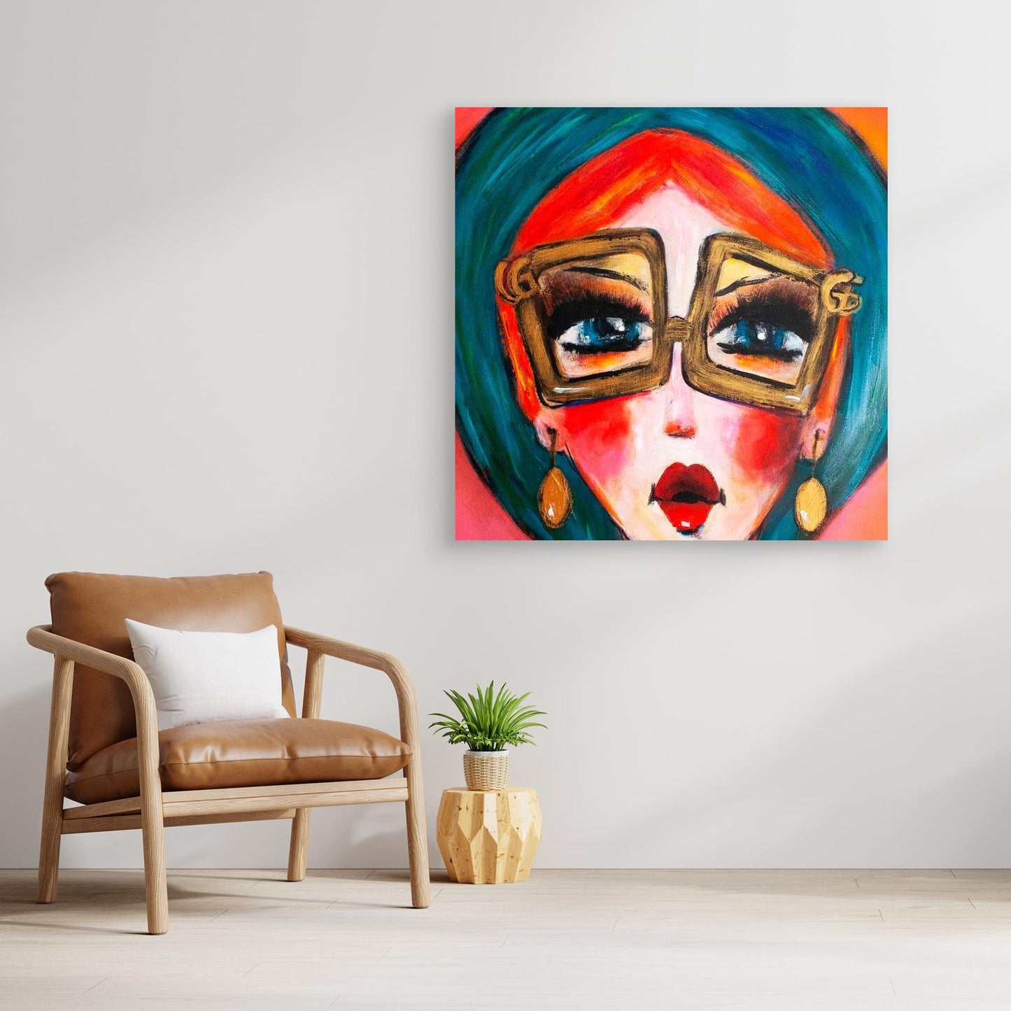 Fine art canvas print – kleurrijk expressief portret – Stijl met Lef – Danielle Ducheine