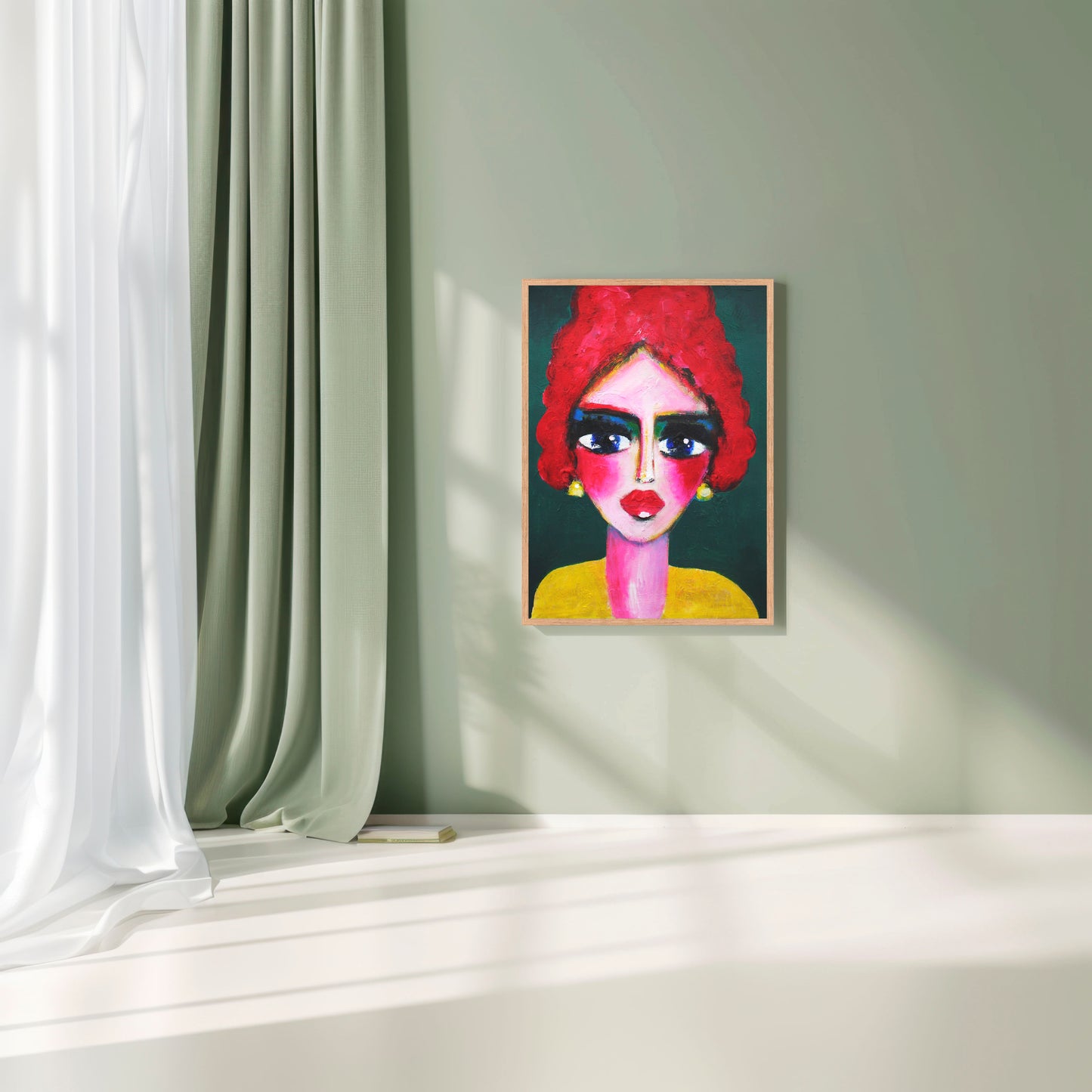 Origineel schilderij – kleurrijk expressief portret – Koningin van Kleur – Danielle Ducheine