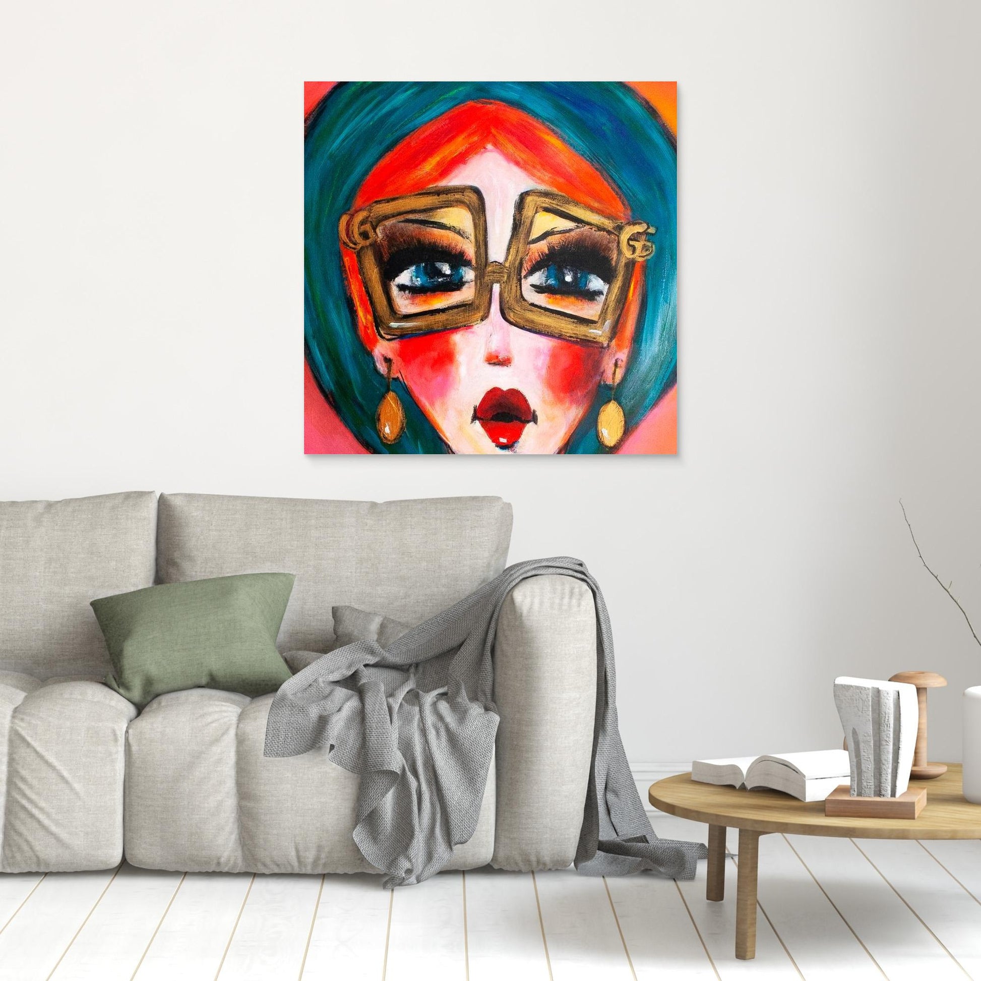 Fine art canvas print – kleurrijk expressief portret – Stijl met Lef – Danielle Ducheine