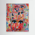 Fine art canvas print – kleurrijk expressief kunstwerk – Stapel kopjes – Danielle Ducheine