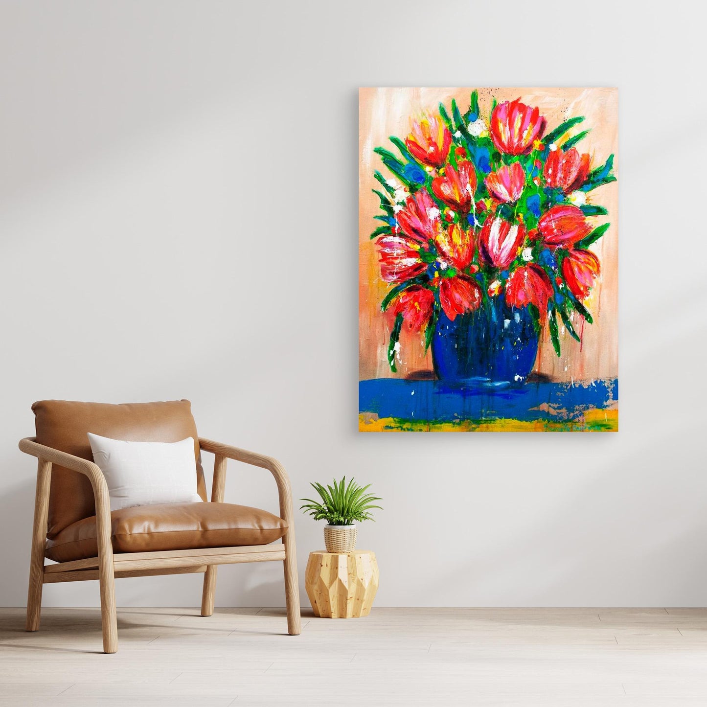 Fine art canvas print – kleurrijk expressief werk – Tulpen uit Amsterdam – Danielle Ducheine