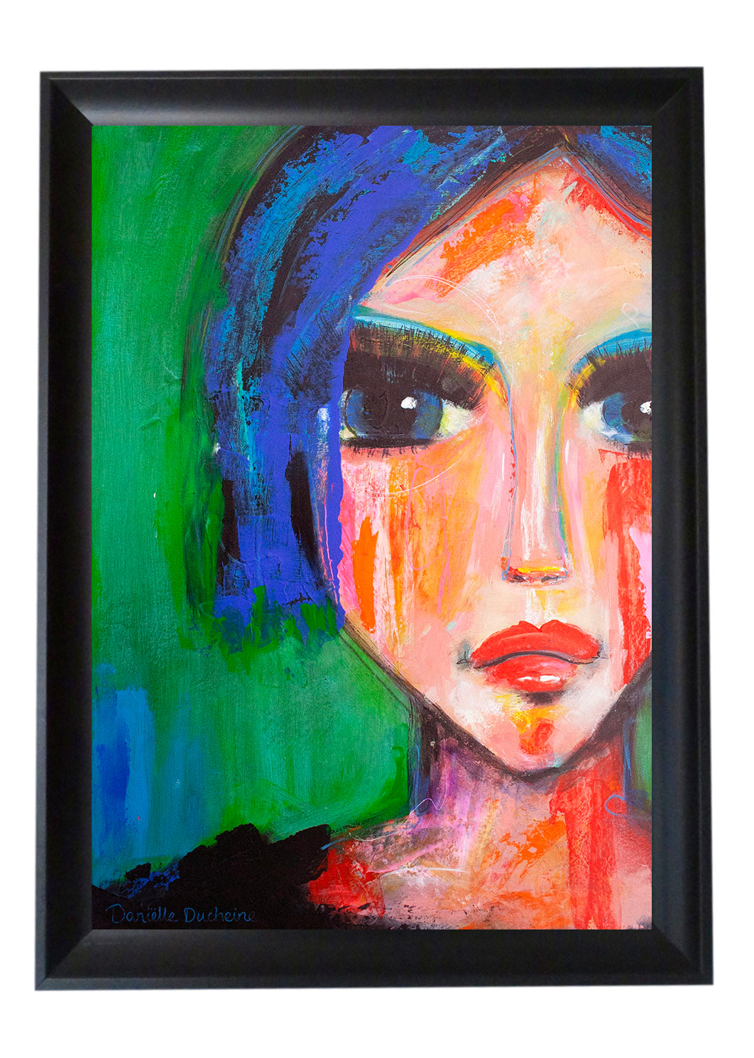 Origineel schilderij – kleurrijk expressief portret – Fren vol Mysterie  – Danielle Ducheine