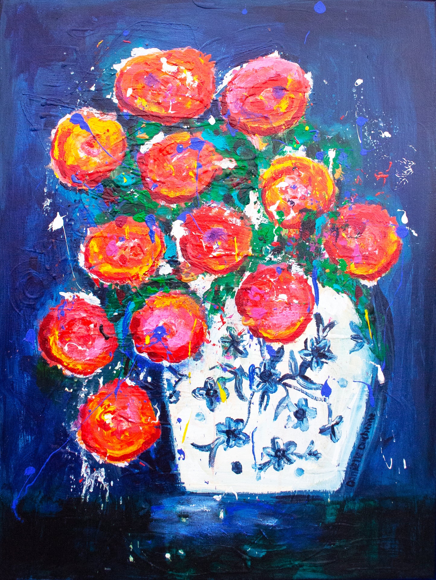 Origineel schilderij – kleurrijk expressief bloemenschilderij – Hollands Trots in Bloei – Danielle Ducheine