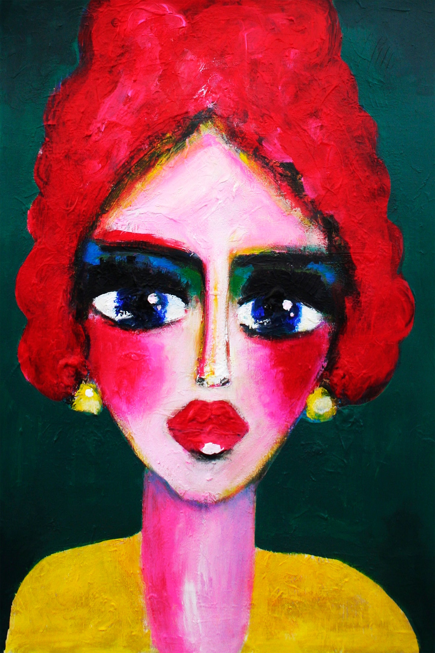 Origineel schilderij – kleurrijk expressief portret – Koningin van Kleur – Danielle Ducheine