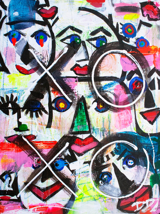 Origineel schilderij – kleurrijk abstract werk – XOXO Streetart – Danielle Ducheine