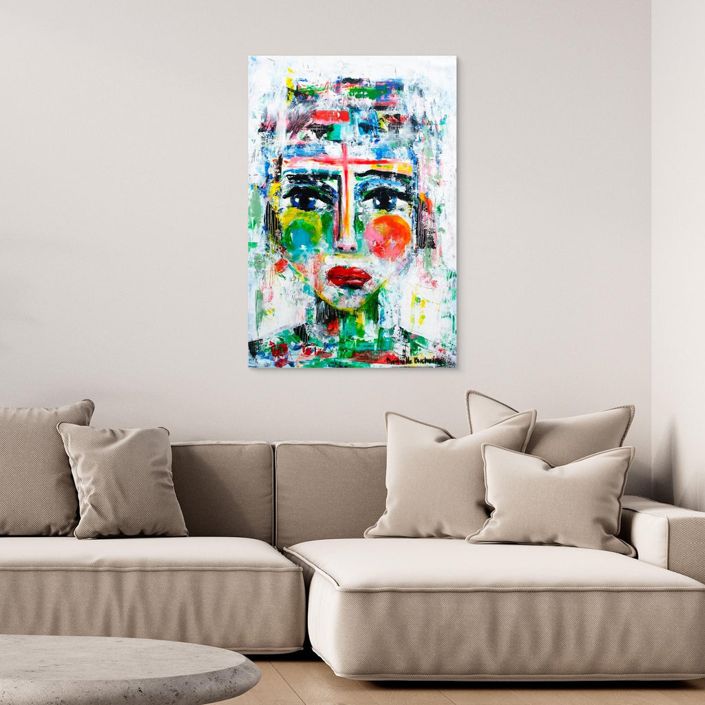 Fine art canvas print – kleurrijk abstract portret – Krachtige vrouw ontwaakt – Danielle Ducheine