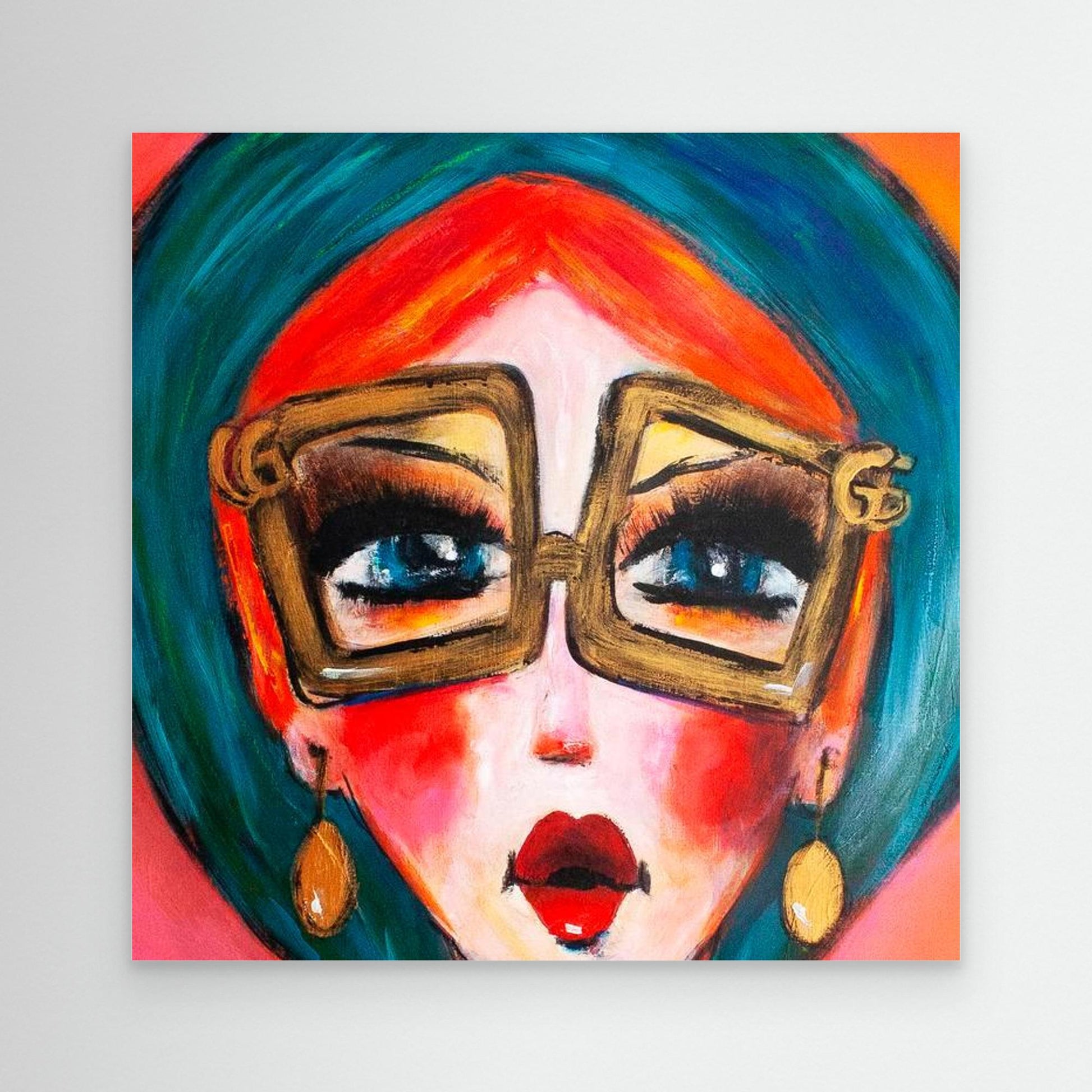 Fine art canvas print – kleurrijk expressief portret – Stijl met Lef – Danielle Ducheine