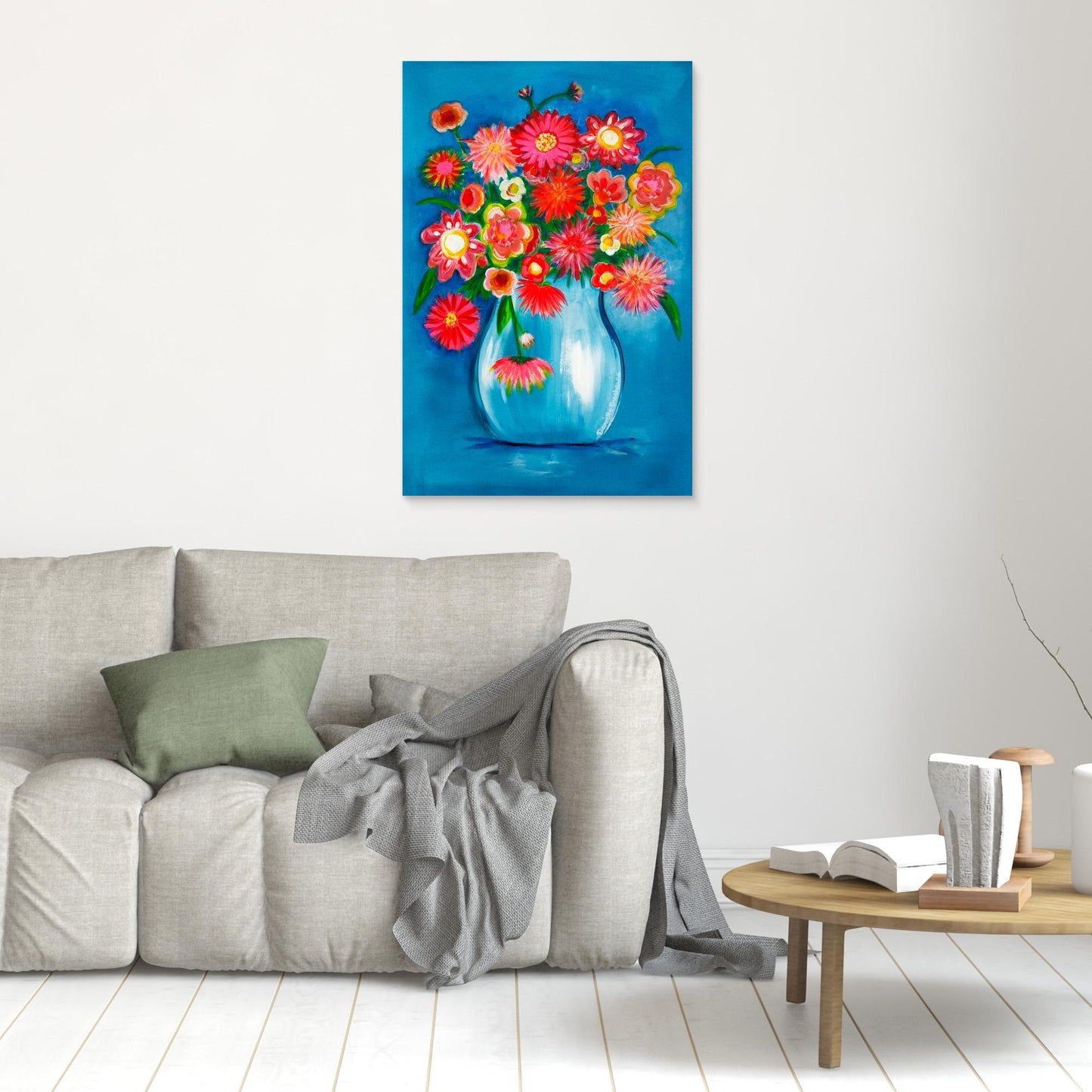 Fine art canvas print – Explosie van kleur – I love Dahlia's – Danielle Ducheine