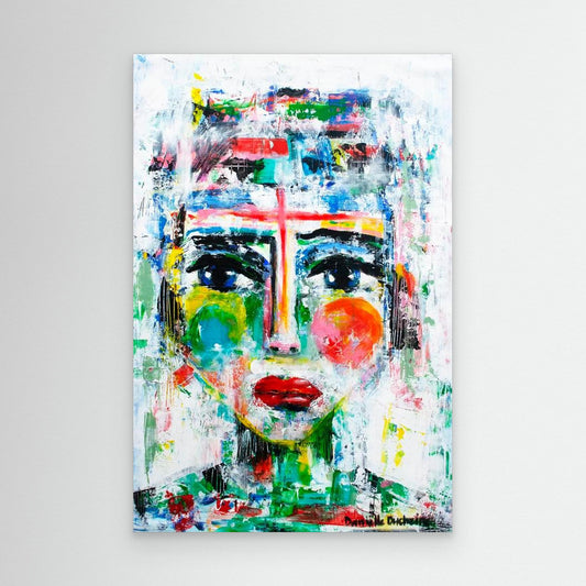 Fine art canvas print – kleurrijk abstract portret – Krachtige vrouw ontwaakt – Danielle Ducheine