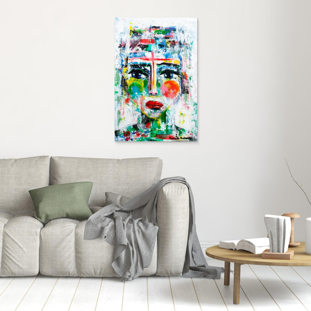 Fine art canvas print – kleurrijk abstract portret – Krachtige vrouw ontwaakt – Danielle Ducheine