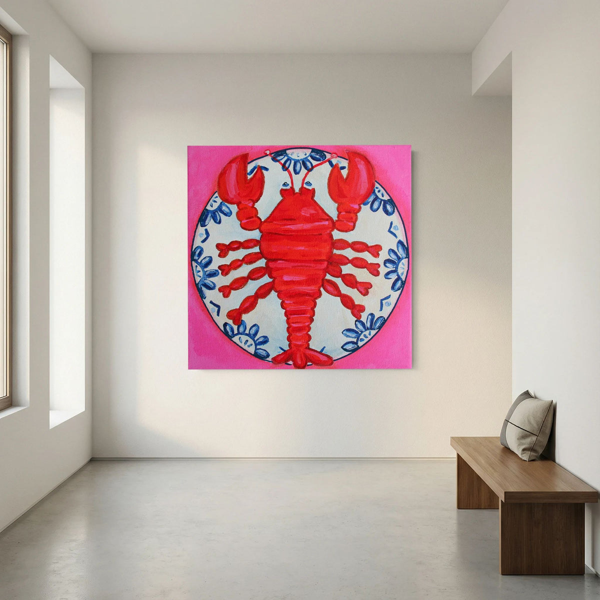 Kreeft met Lef – kleurrijke Fine Art Print op canvas