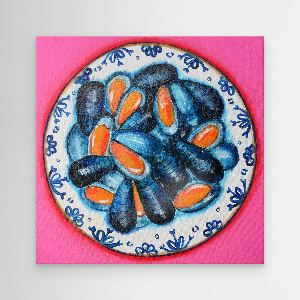 Moules met Lef – kleurrijke Fine Art Print op canvas