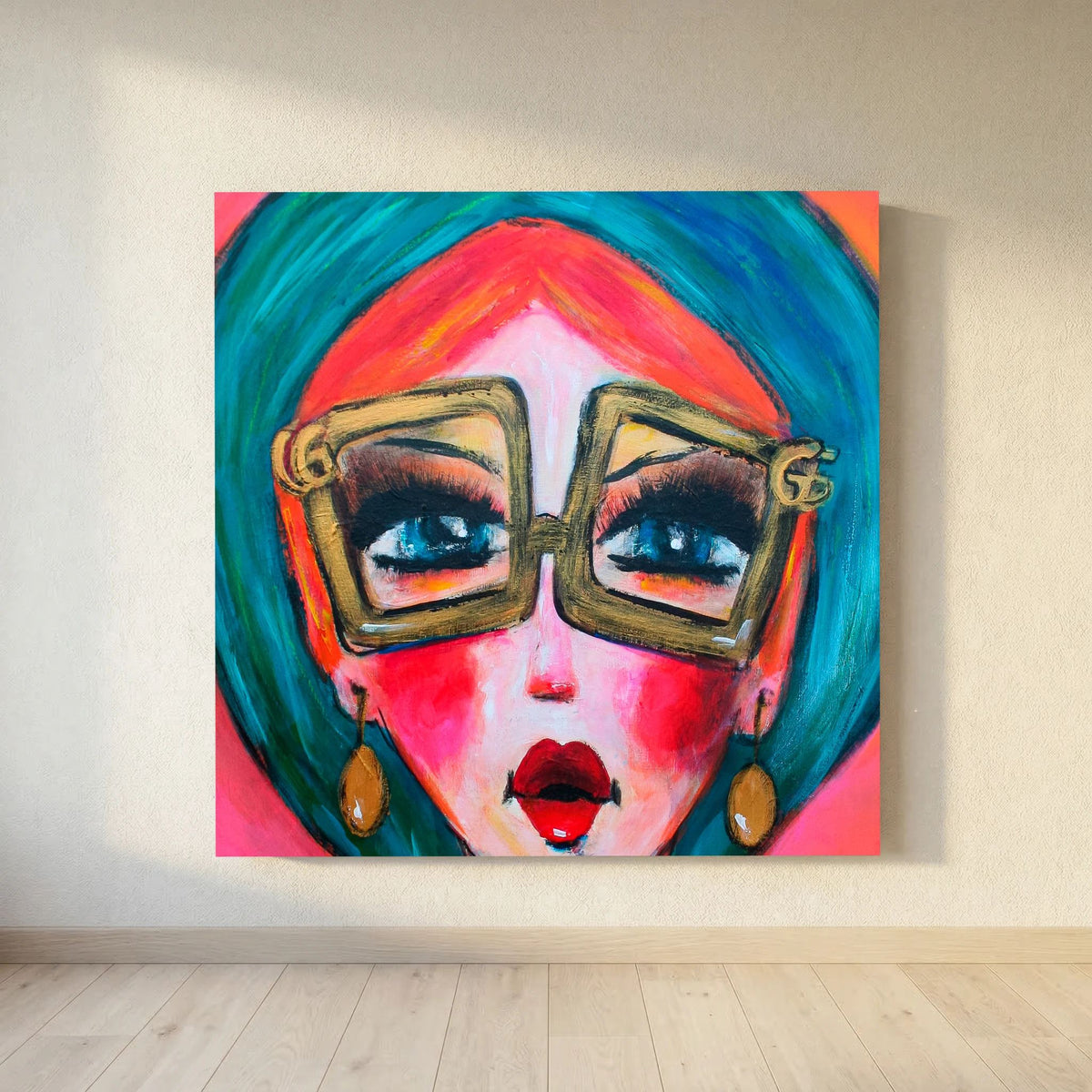 Stijl met Lef – kleurrijke Fine Art Print op canvas