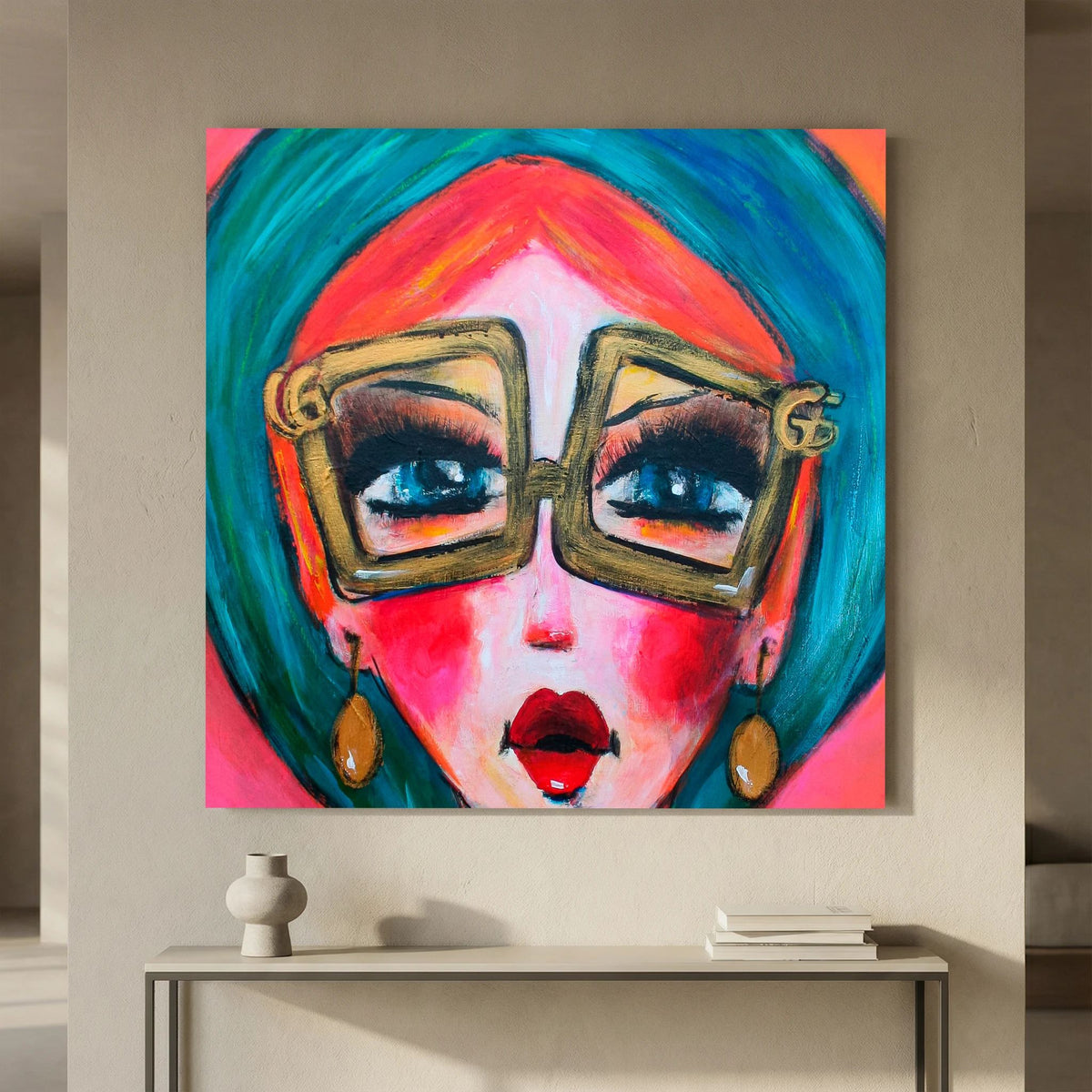 Stijl met Lef – kleurrijke Fine Art Print op canvas