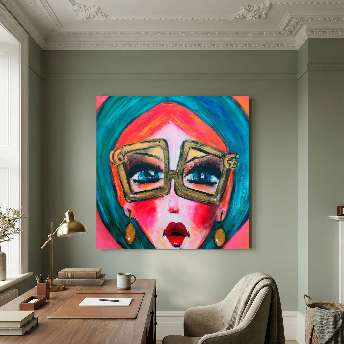 Stijl met Lef – kleurrijke Fine Art Print op canvas