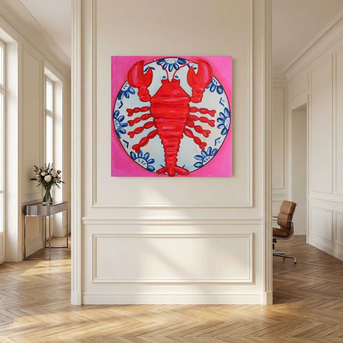 Kreeft met Lef – kleurrijke Fine Art Print op canvas