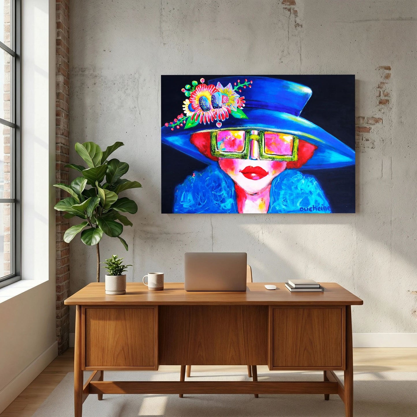 Door een roze bril – kleurrijke Fine Art Print op canvas