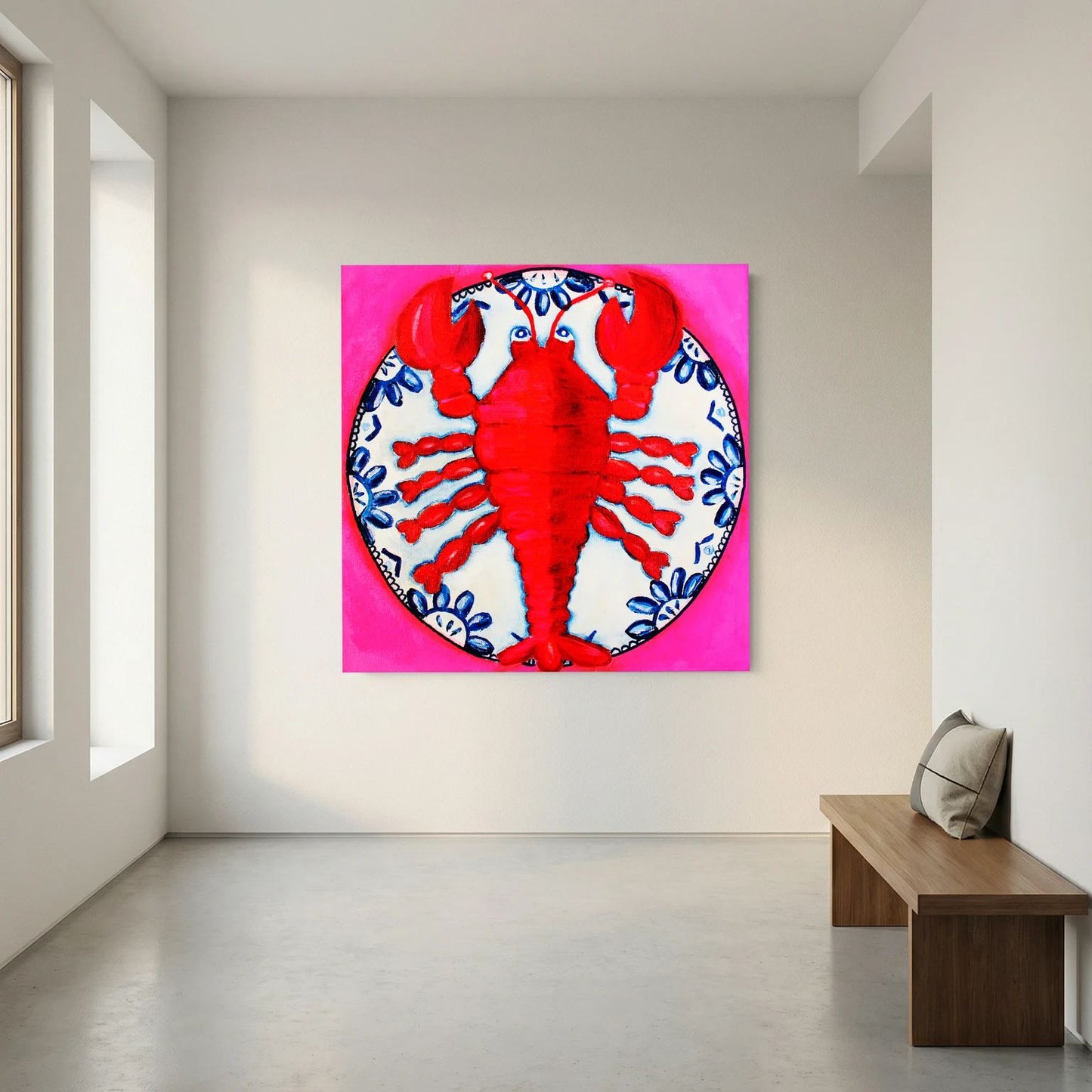 Kreeft met Lef – kleurrijke Fine Art Print op canvas