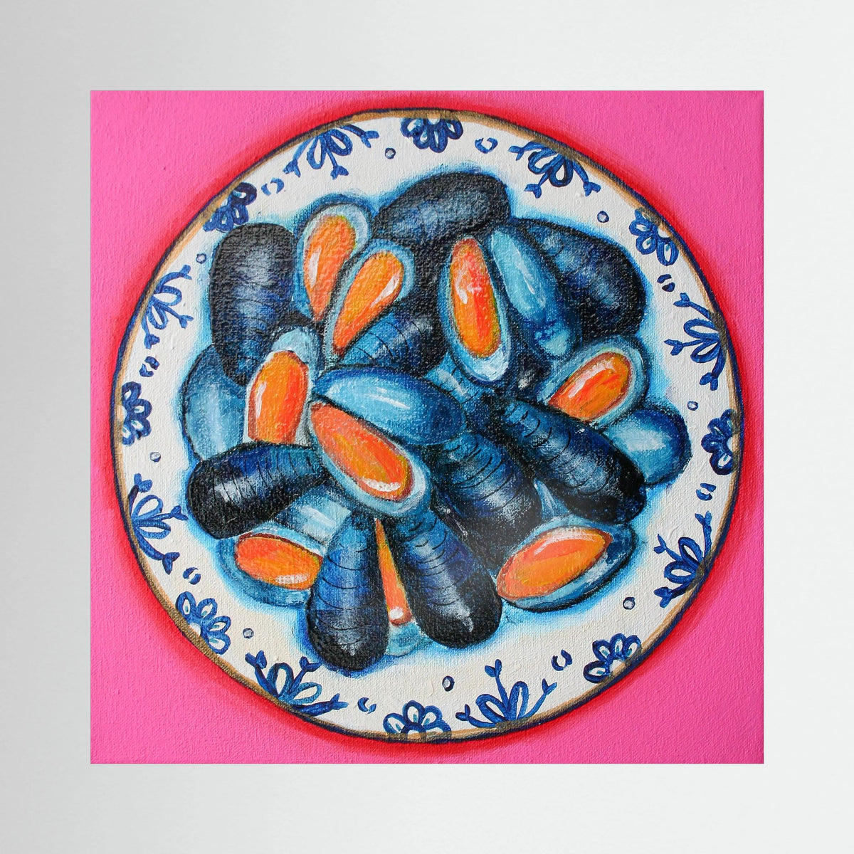 Moules met Lef – kleurrijke Fine Art Print op canvas
