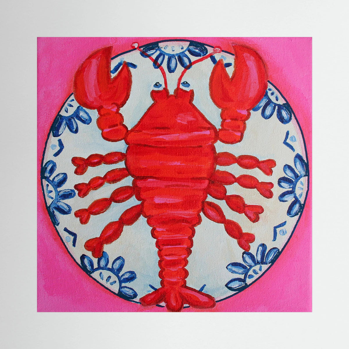 Kreeft met Lef – kleurrijke Fine Art Print op canvas