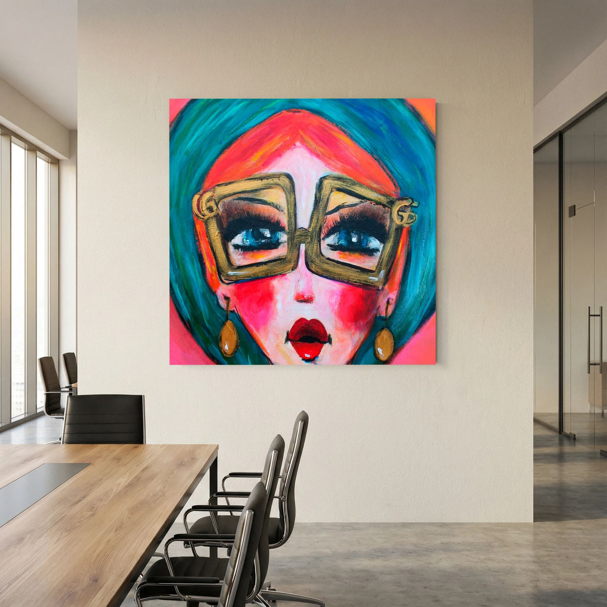 Stijl met Lef – kleurrijke Fine Art Print op canvas