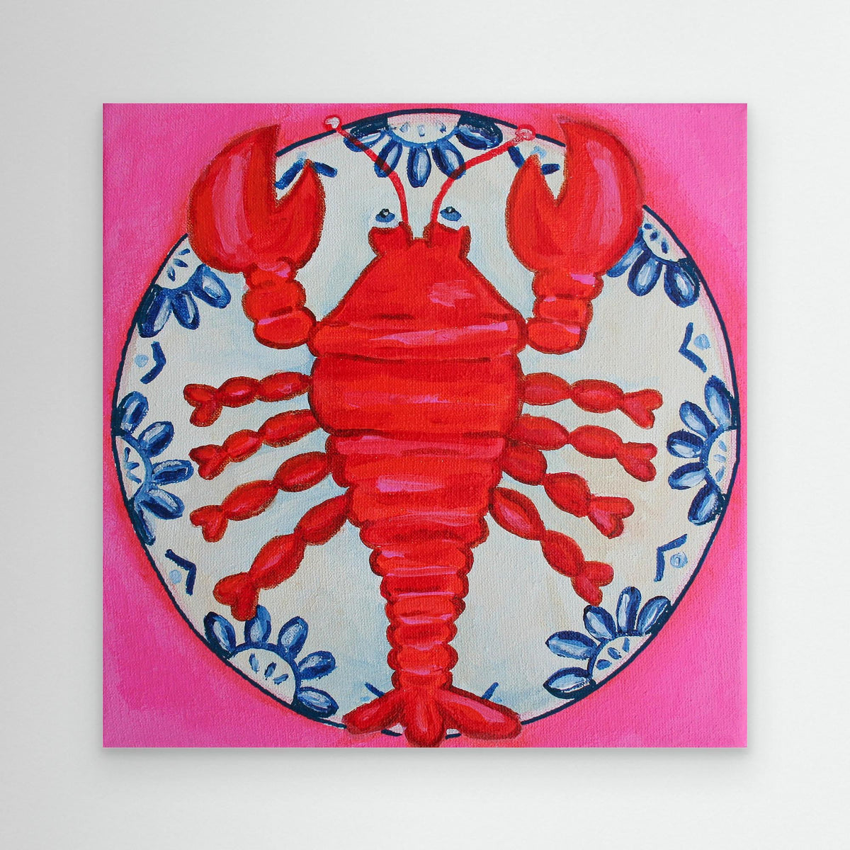 Kreeft met Lef – kleurrijke Fine Art Print op canvas