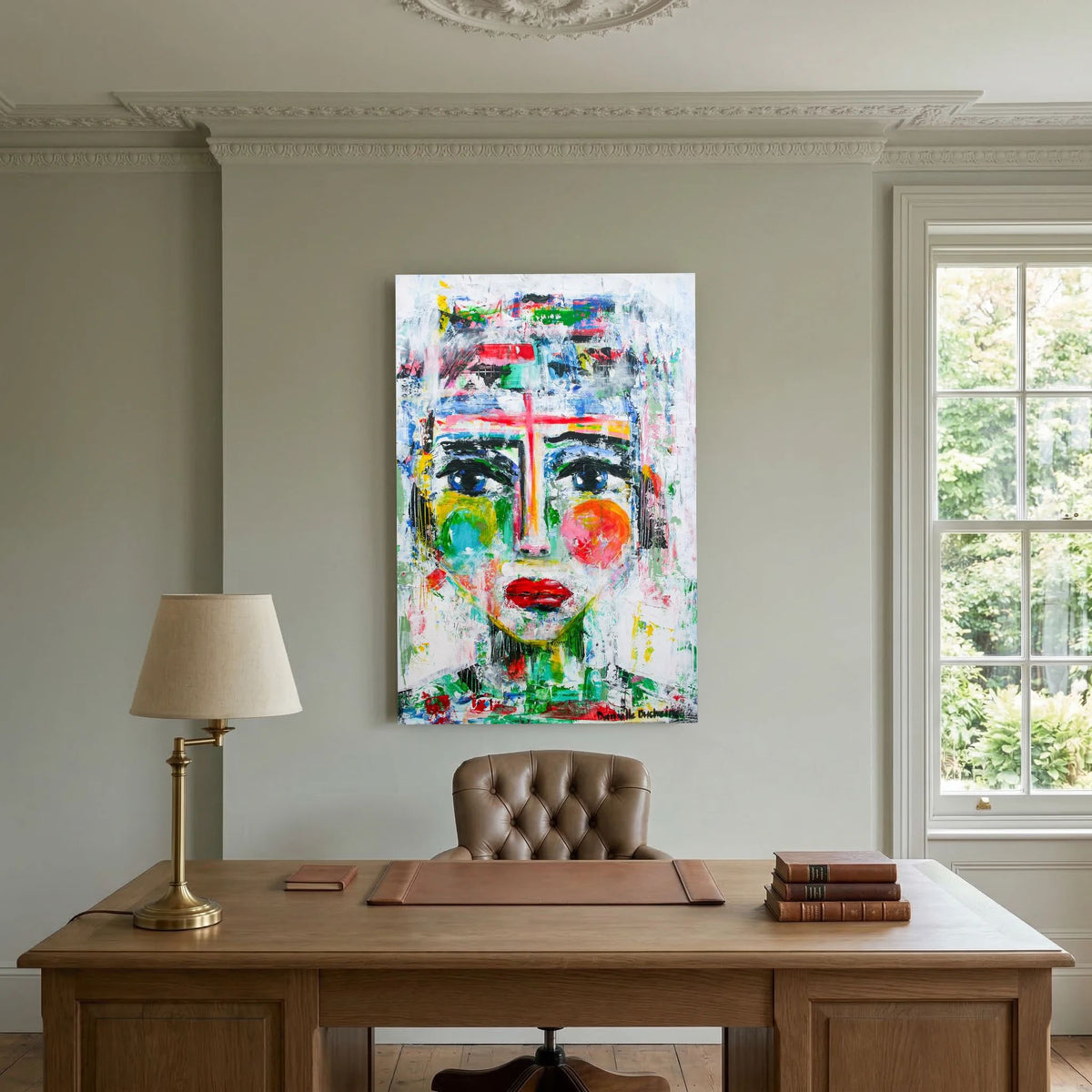 Krachtige vrouw ontwaakt – kleurrijke Fine Art Print op canvas