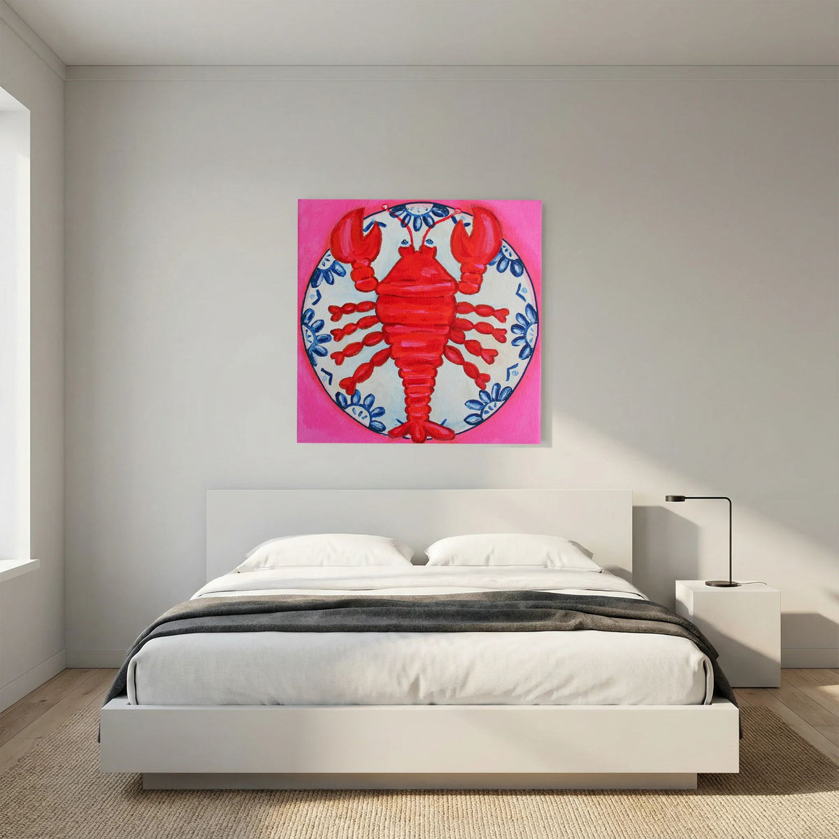 Kreeft met Lef – kleurrijke Fine Art Print op canvas