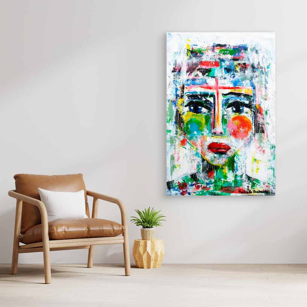 Fine art canvas print – kleurrijk abstract portret – Krachtige vrouw ontwaakt – Danielle Ducheine
