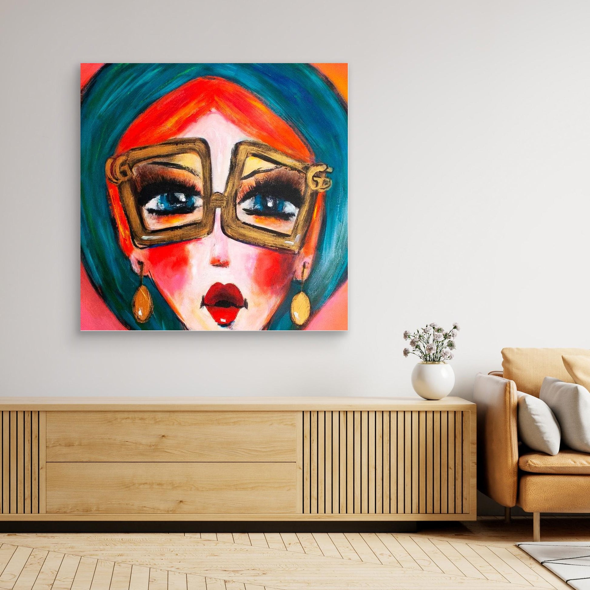 Fine art canvas print – kleurrijk expressief portret – Stijl met Lef – Danielle Ducheine