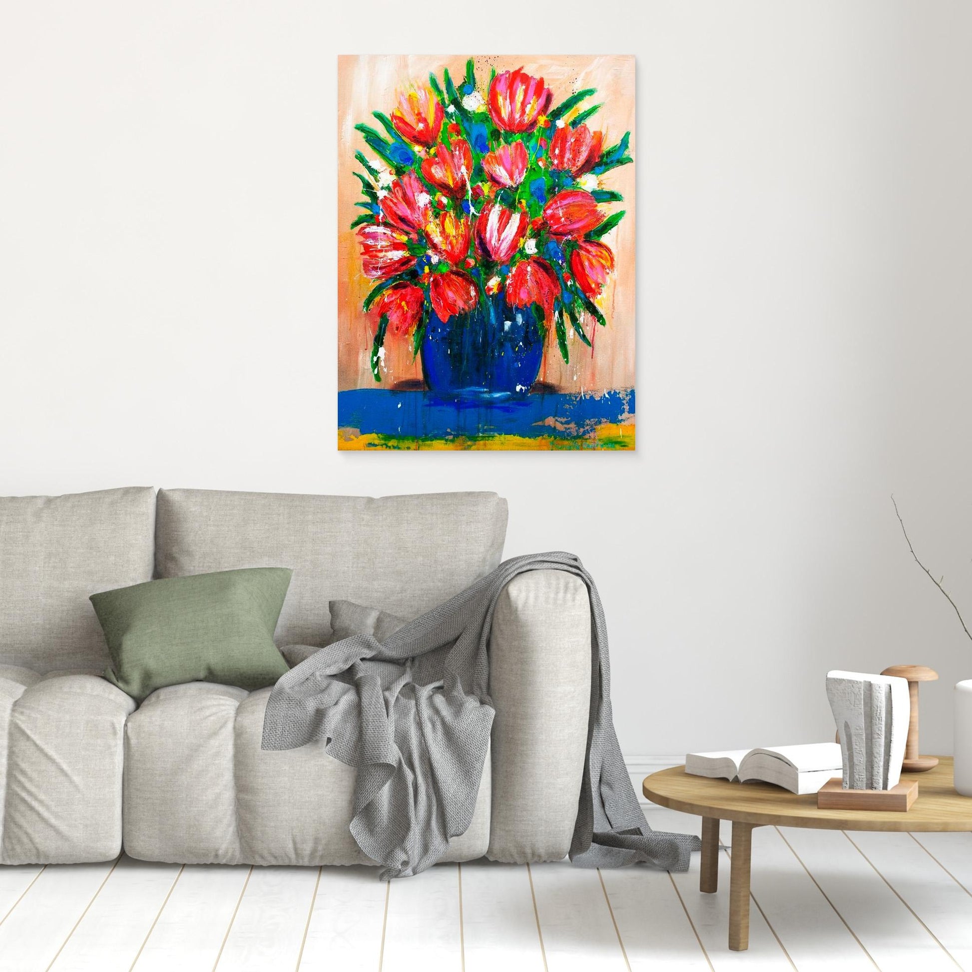 Fine art canvas print – kleurrijk expressief werk – Tulpen uit Amsterdam – Danielle Ducheine